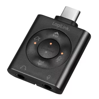USB3.2 heliadapter USB-C/isas kuni 2x3,5mm/emas 7.1