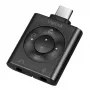 USB3.2 heliadapter USB-C/isas kuni 2x3,5mm/emas 7.1
