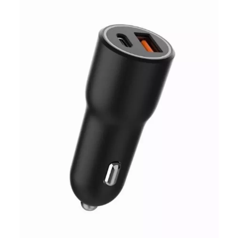 Auto mobiilseadme laadija Gembird TA-UC-AC2PDQC38-CAR-01, USB-C, 38 W, 12–24 V, must