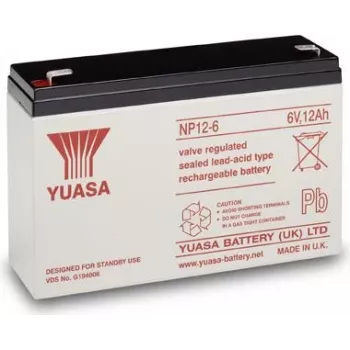 Yuasa NP12-6 - 12000 mAh - Suletud pliiaku (VRLA) - 6V - 2,05 kg - 50 x 151 x 94 mm (NP12-6)