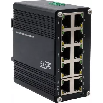 Võrgukommutaator Exsys EX-62025 10-pordiline 10/100/1000 Mbit/s, 12–48 V alalisvoolutoide
