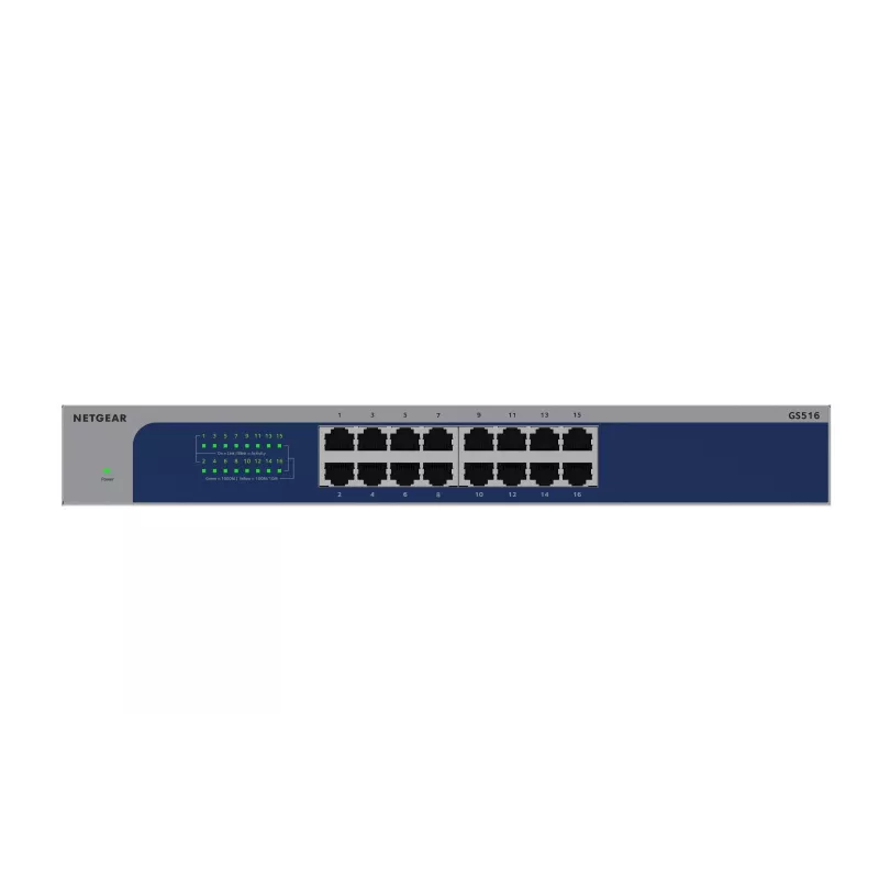 NETGEAR GS516-300EUS võrgukommutaator Haldamata Gigabit Ethernet (10/100/1000) Hall