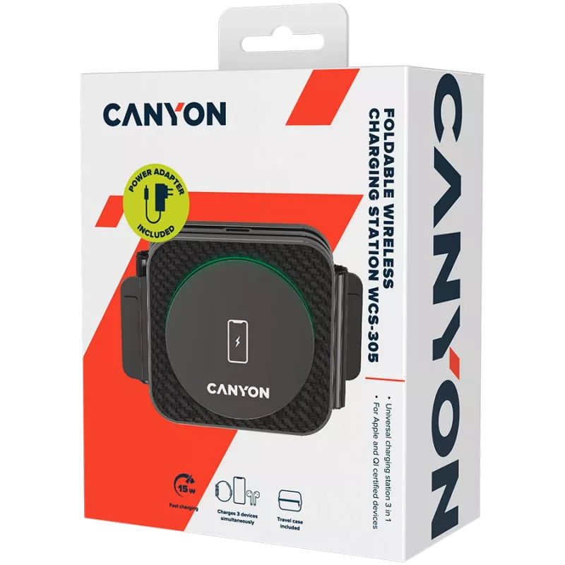 Laadija Canyon WS-305 Must kiirlaadimine Sisendpinge 9/12 V