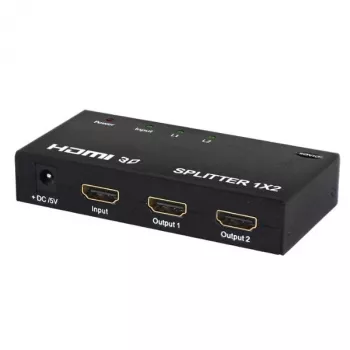 HDMI Video Splitter SAVIO CL-42 — 2x HDMI outputs, 1920x1080, 36-bit colour, metal housing, 5V/1A