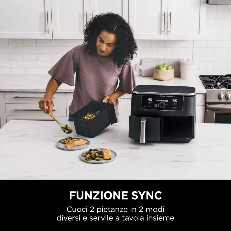Ninja AF400EU fritüür Double 9,5 L Eraldiseisev 2470 W Kuumaõhufritüür Must
