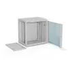 Seinale paigaldatav 19-tolline kapp Alantec 12U 600x450 mm, ühe klaasuksega, eemaldatavate tagumise ja külgpaneelidega, lukustatav, 4 paigaldussiini, hall, lamepakend