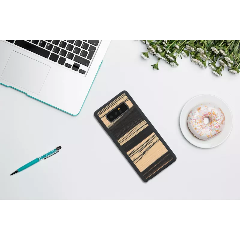 Nutitelefoniümbris man and wood Samsung Galaxy Note 8 jaoks — valge eebenipuu must viimistlus