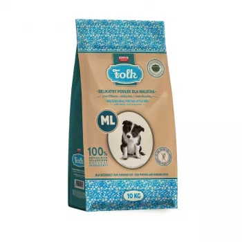 FOLK Junior keskmistele ja suurtele tõugudele Õrn eine kutsikale küüliku, vasikaliha ja porgandiga - kuivtoit koertele - 10 kg