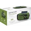 Kaasaskantav FM/AM-raadio SENCOR SRD1000SCLGR, Bluetooth, päikese-/vänt-/USB-C-laadimine, 2000 mAh aku, IPX4, LED-tuled