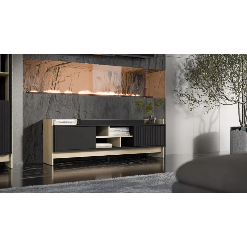 Cama RTV PORTO 2D Kapp 150x38x50 tamm/must