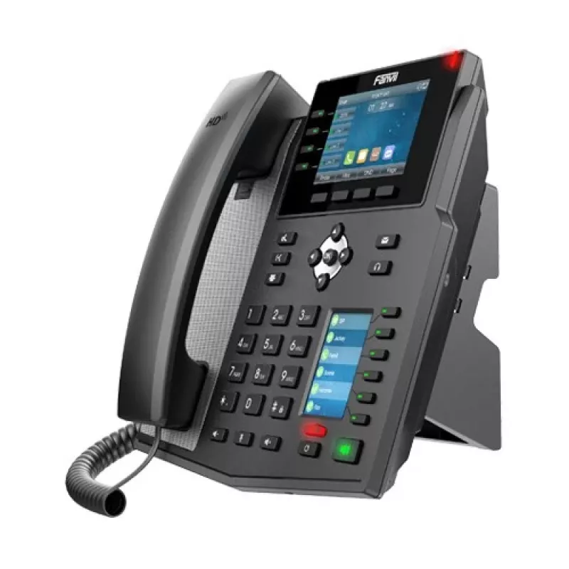 IP-telefon Fanvil X5U must 16 liini LCD Wi-Fi juhtmega telefonitoru