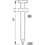 Naelad BeA R20 ümarpea 3,1×80 mm sile lint, must, pakis 3000 tk
