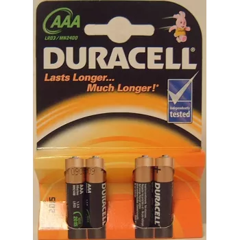 Duracell | AAA/LR03 | Alkaline Basic MN2400 | 4 tk