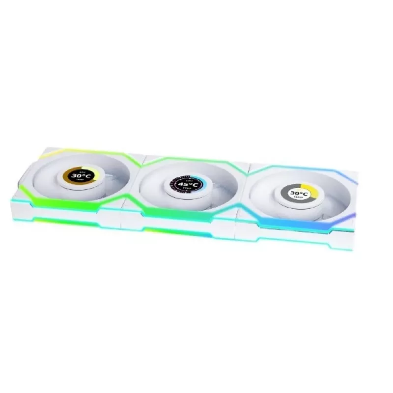 Fan Lian Li UNI FAN SL Wireless LCD 120 12 cm Valge 3 tk