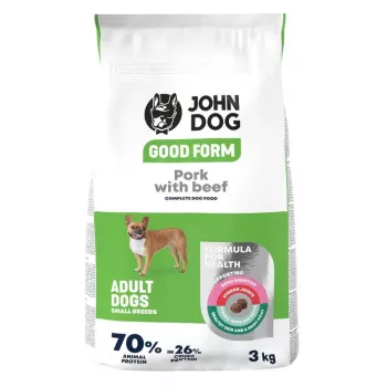 Kuiv koeratoit John Dog GOOD FORM Small Breeds sealiha veiselihaga, 3 kg