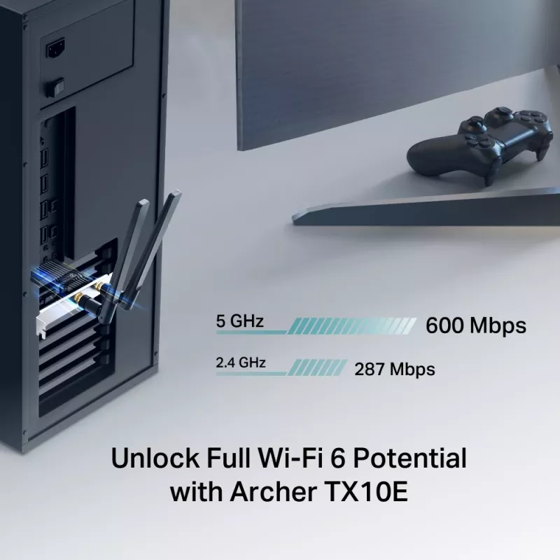 Wi-Fi 6 Bluetooth PCIe adapter TP‑LINK Archer TX10E AX900