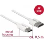 HDMI-kaabel DeLOCK 85141 0,5 m HDMI tüüp A tüüp C valge