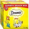 Kassimaiused Dreamies Juust, Kana, Lõhe assortii 12×60 g — lihased tahked snäkid, Valk 31%, Rasv 21%