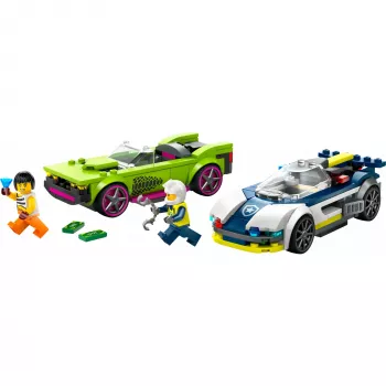 LEGO City mängukomplekt 60415 Politseiauto ja muskelauto tagaajamine — 213 tükki, 2 minifiguuri, vanusele 6+