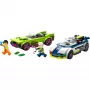 LEGO City mängukomplekt 60415 Politseiauto ja muskelauto tagaajamine — 213 tükki, 2 minifiguuri, vanusele 6+