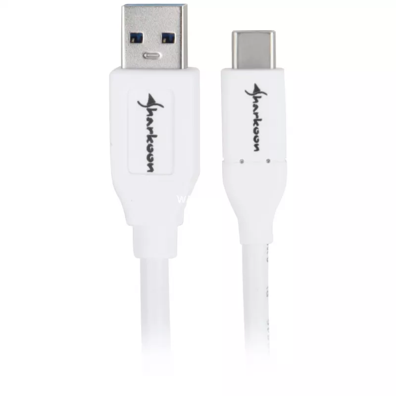 USB 3.2 Gen 2 kaabel, USB-A pistik > USB-C pistik (valge, 1 meeter)