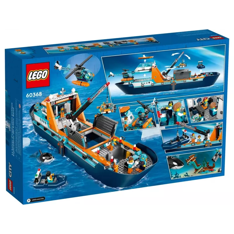 Ehituskomplekt LEGO City Arktika uurimislaev 60368 — 815 osa, 7+ aastat, 4 minifiguuri