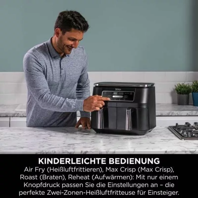 Ninja AF200EU fritüür Double 7,6 L iseseisev 2400 W kuumaõhufritüür must