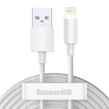 Baseus TZCALZJ-02 mobiiltelefoni kaabel, valge, 1,5 m, USB A – Lightning