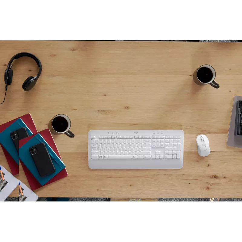 Logitech Signature MK650 for Business - klaviatuuri ja hiire komplekt - juhtmevaba - 2,4 GHz, Bluetooth LE - QWERTZ - tšehhi - valkjas