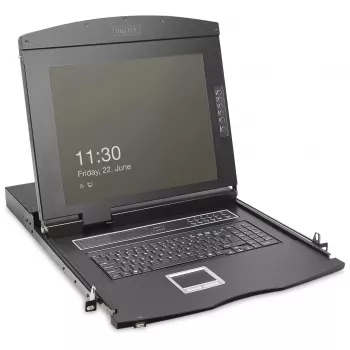 Digitus 19-tolline HD LCD KVM-konsool 16-pordiga HDMI Šveitsi klaviatuur