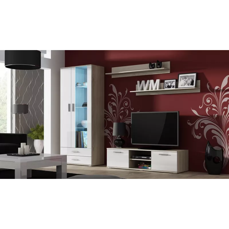 Cama TV-alus SOHO 140 sonoma tamm/valge läikiv