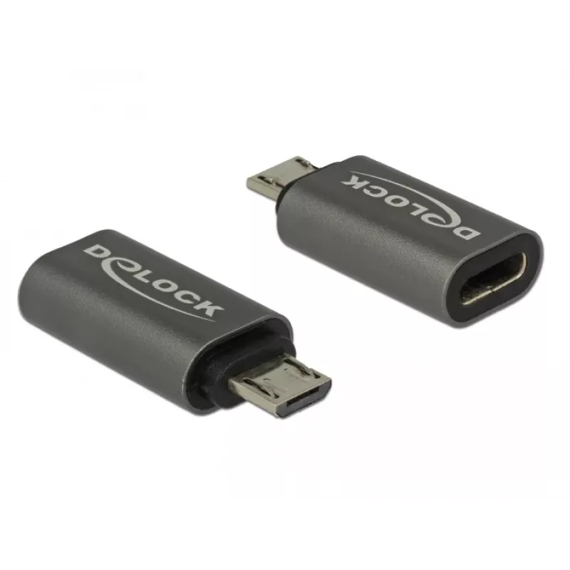 DeLOCK - USB-adapter - USB-C (W) Micro-USB tüüp B (M) - USB 3.1 Gen 1 - 2,8 cm - Antratsiit (65927)