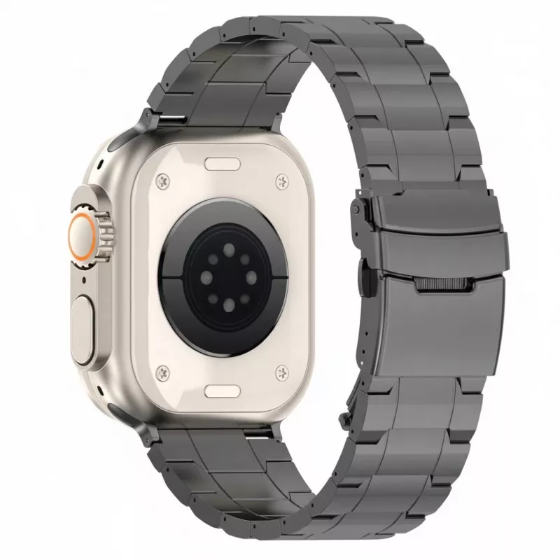 GUAN Premium käerihm Apple Watchile, must/hall, 44mm, 45mm, 42mm (Series 1/2/3), 49mm, 46mm, GA-MAG-BNDA-P-BGL