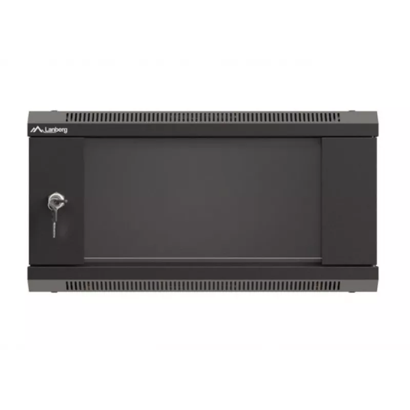 Seinale paigaldatav rack-kapp LANBERG WF03-5304-10B 19 tolli 4U must, klaasuks
