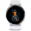 Nutikell GARMIN Venu 3 — 1,4-tolline AMOLED, 45 mm korpus, GPS, Wi‑Fi, 8 GB, hõbedane/valge, silikoonrihm