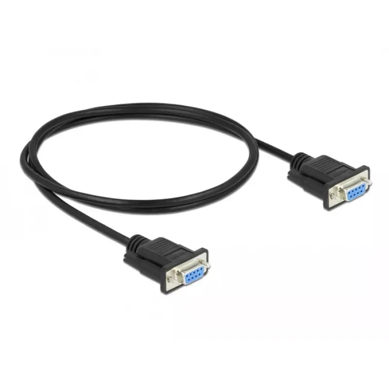 Jadakaabel DeLOCK 86608 Must 1m RS-232 Sub-D9