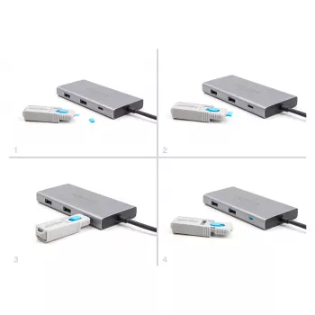 DeLOCK pordiblokeerija USB USB-C 10 porti sinine