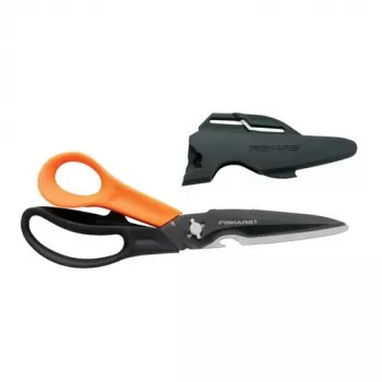 Köögikäärid Fiskars Multiscissor Cuts + More 1000809 — must käepide, oranžid aktsendid
