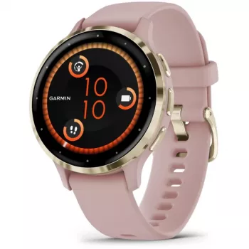 Garmin Venu 3S 3.05 cm (1.2) AMOLED 41 mm Digitaalne 390 x 390 pikslit Puuteekraan Kuldne, Roosa Wi-Fi GPS (satelliit)