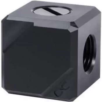 Alphacool Eiszapfen ühendusterminal 4-suunaline G1/4 IG - Must atsetaal (17557)