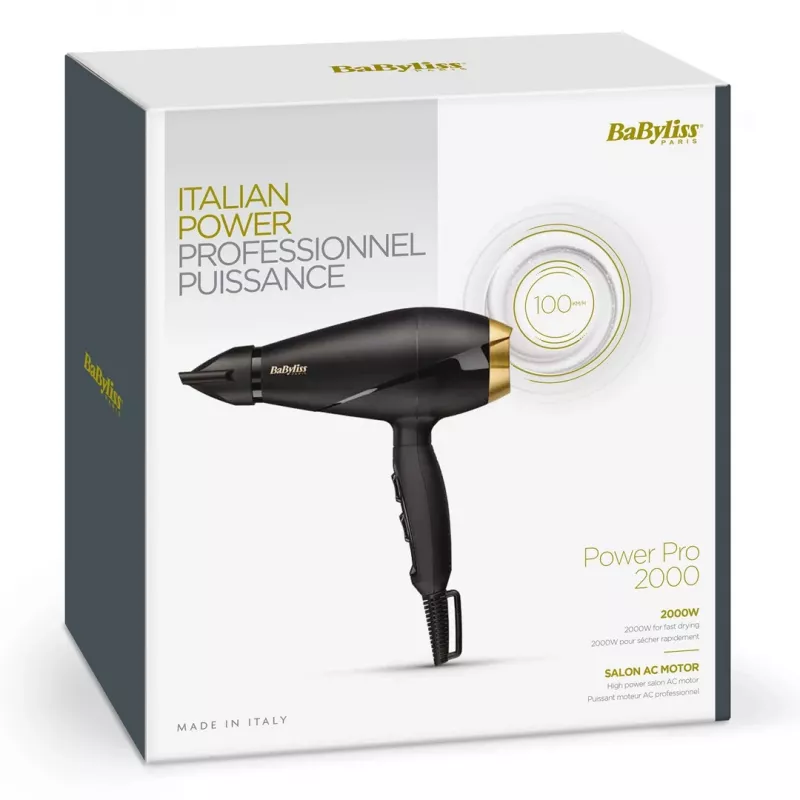 BaByliss 6704E juukseföön 2000 W Must, Kuld