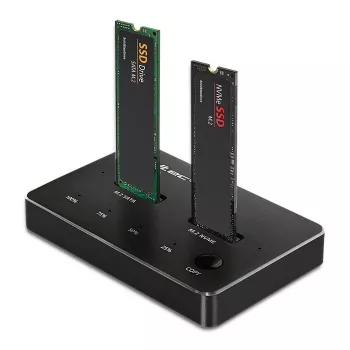 Qoltec 52274 M.2 SSD kettaseadme dokkimisjaam | NVMe | SATA | USB-C | DUAL 2 x 2TB