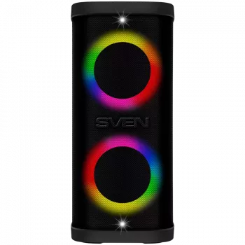 Kaasaskantav kõlar SVEN PS-950, must, võimsus 2x80W (RMS), TWS, Bluetooth, IPx4, FM, USB, microSD, LED-ekraan, liitiumaku
