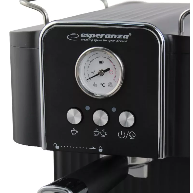 Espresso kohvimasin ESPERANZA EKC010 — 1,8 L veepaak, 850 W, 20 baari, sisseehitatud piimavahustaja