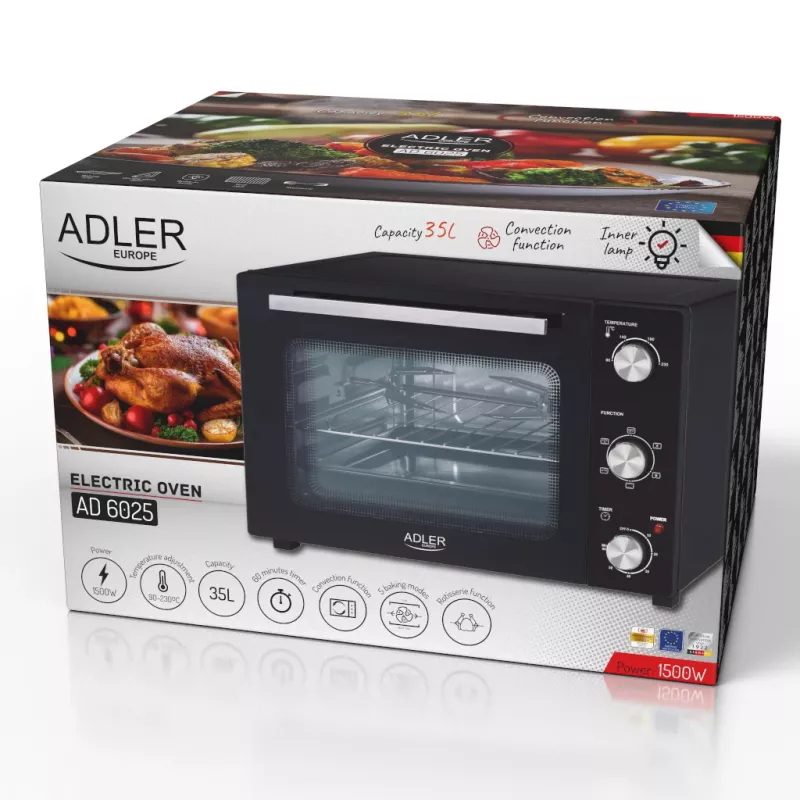 Elektriahi Adler AD 6025 – 35 l mahutavus, 1500 W, must