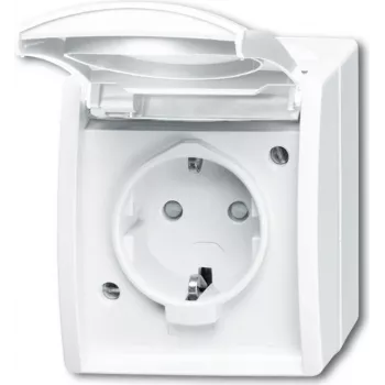 BUSCH JAEGER 20 EBW-54 - CEE 7/3 - 2P+E - Valge - IP44 - 250 V - 16 A