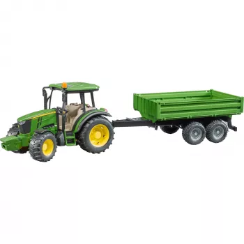 Traktori mudel BRUDER John Deere 5115 M koos kallurhaagisega