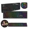 Mänguklaviatuur SAVIO STYX BROWN — mehaaniline Outemu Brown, QZERTY US International, RGB, USB, täissuuruses 104 klahvi, must