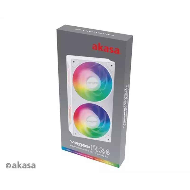 Akasa VEGAS A24 12 cm valge kuullaagriga ventilaator