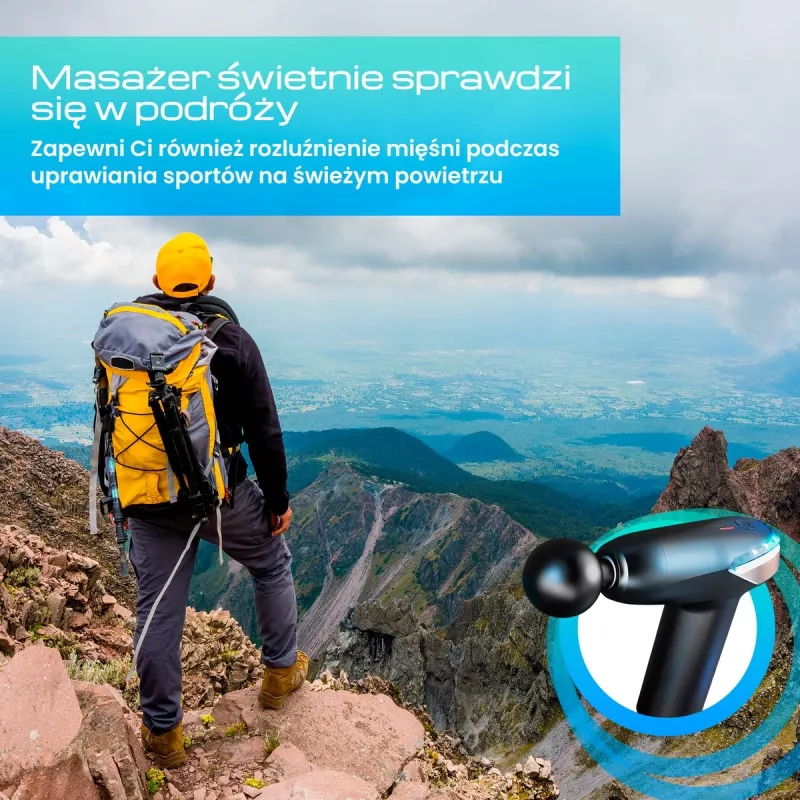 Massaažipüstol Extralink MSG-02-LITE 3200 RPM 6 otsikut
